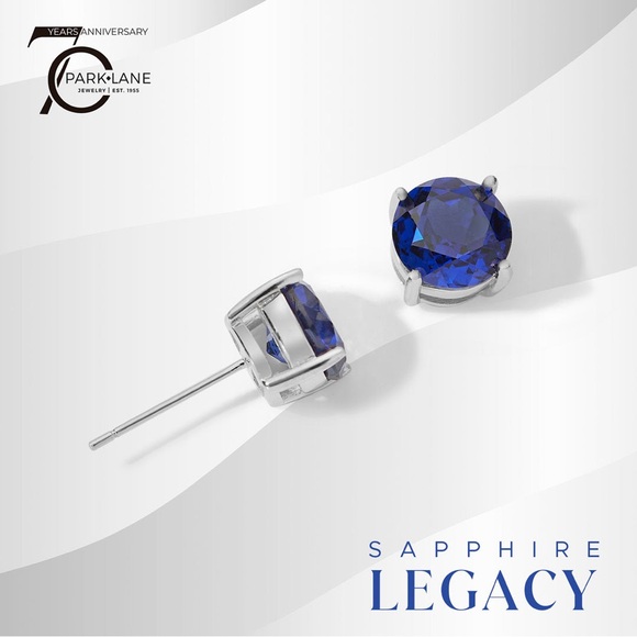 Park Lane Blue and Silver Sapphire Earrings - Picture 1 of 5